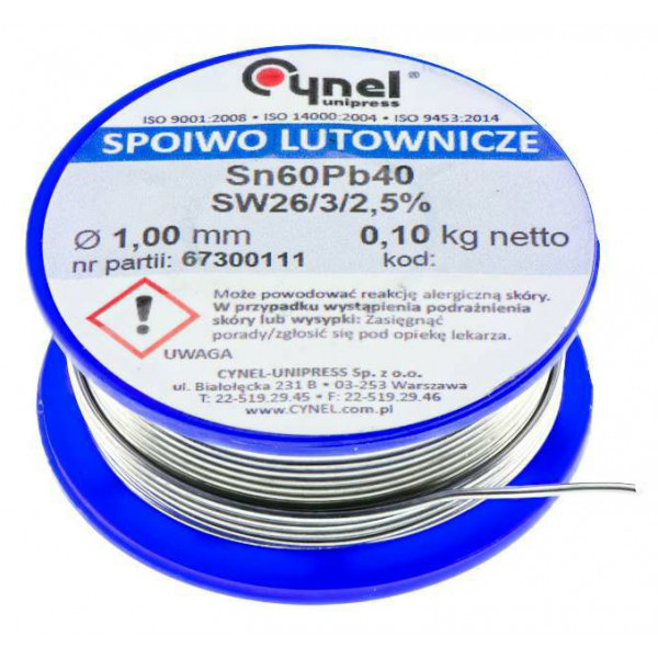 Припой Sn60Pb40 1mm (100g) – фото, отзывы, характеристики в интернет ...