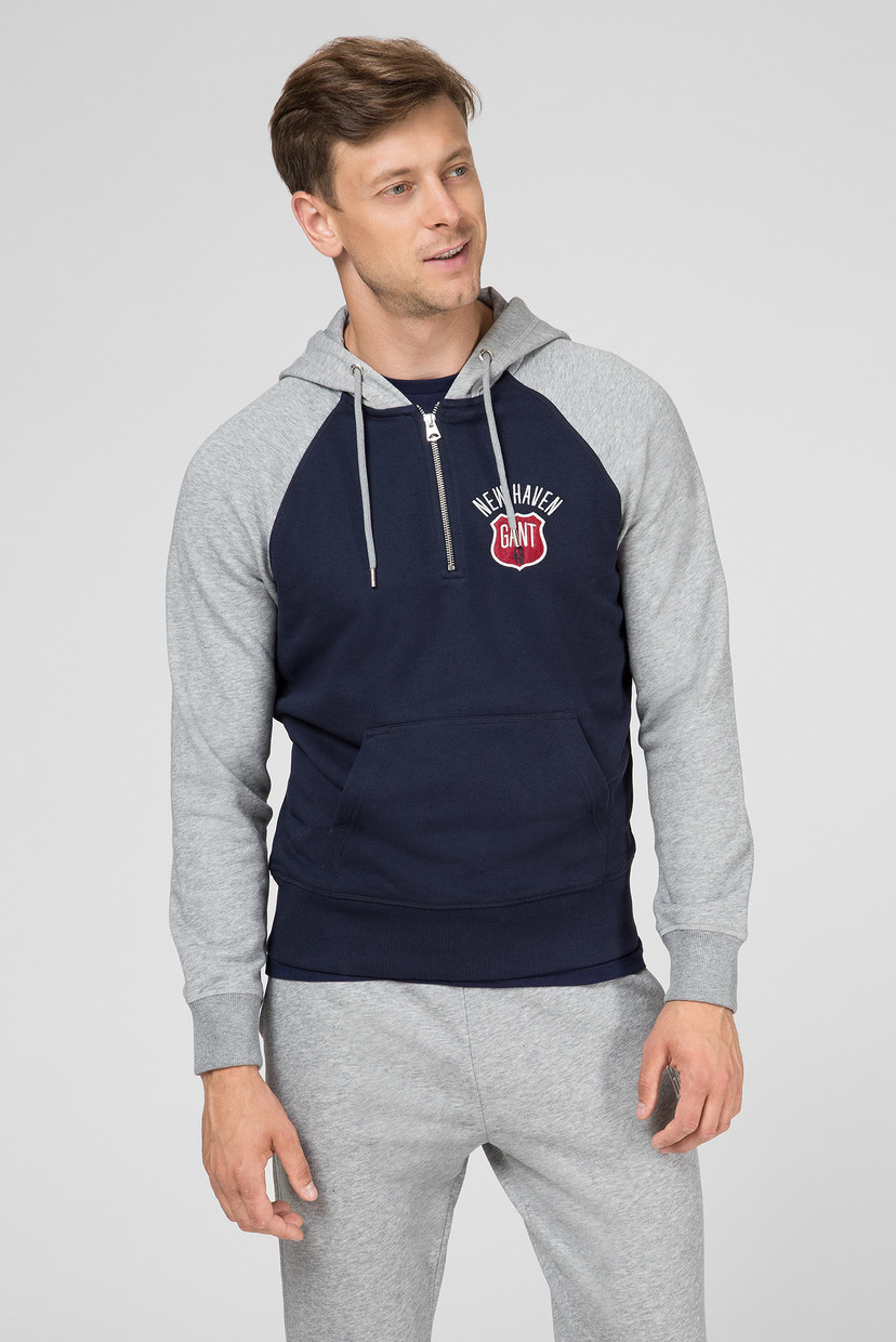 

Мужское синее худи GRAPHIC HALF ZIP HOODIE Gant S 2047046