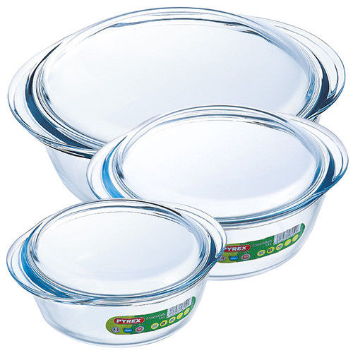 

Набор стеклянных кастрюль с крышками Pyrex Essentials 912S637