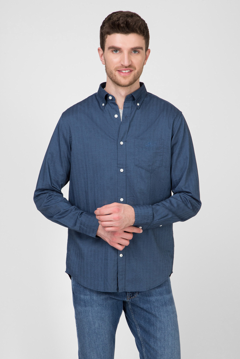 

Мужская синяя рубашка HERRINGBONE SOLID Gant  3023130, Мужская синяя рубашка HERRINGBONE SOLID Gant S 3023130
