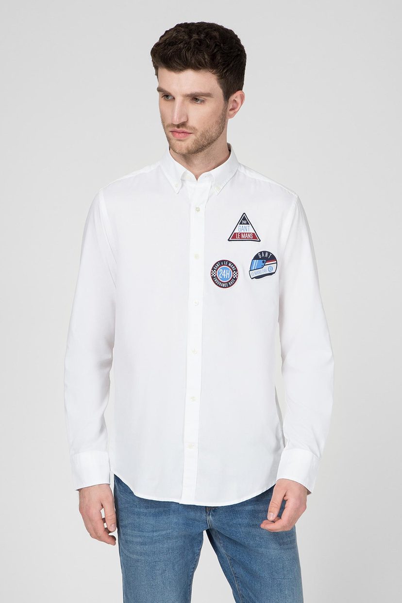 

Мужская белая рубашка LE MANS Tech Prep Oxford Gant XL 3026230