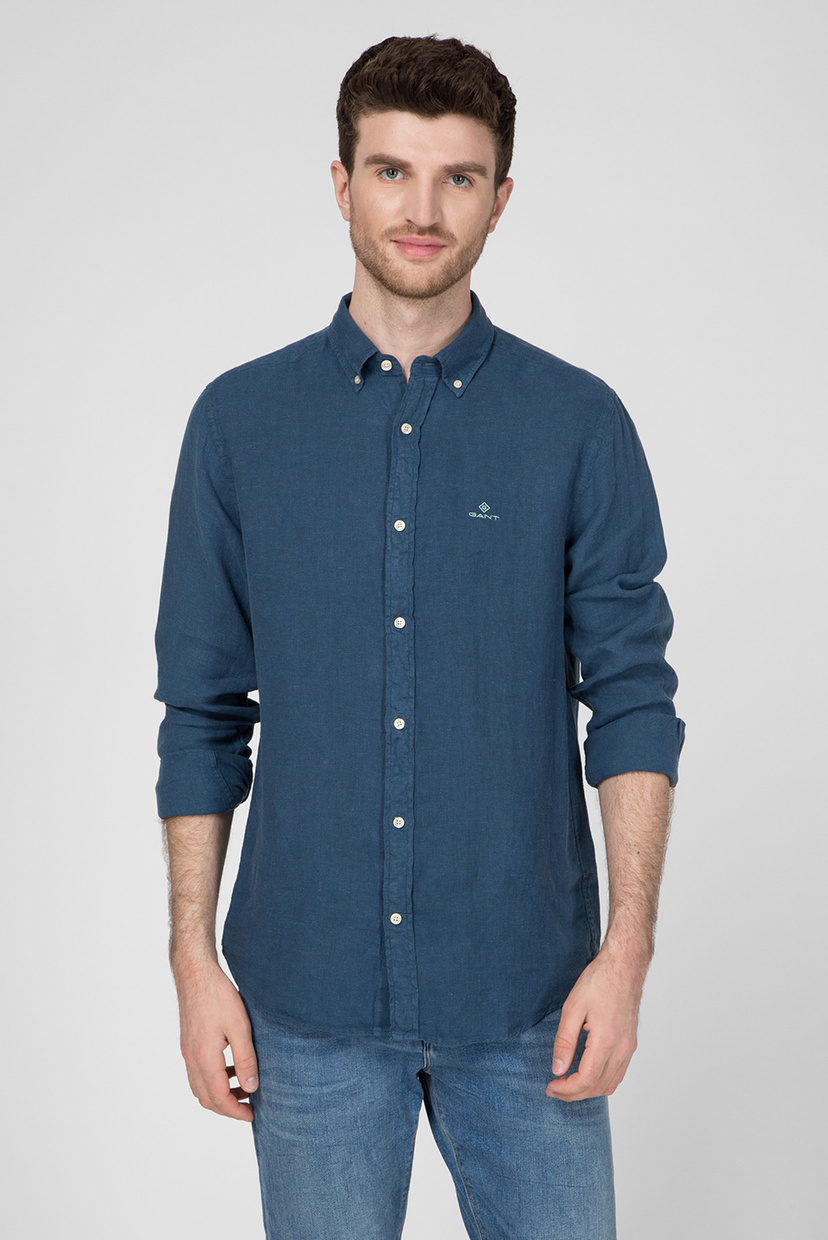 

Мужская синяя льняная рубашка Regular Fit Gant  3008560, Мужская синяя льняная рубашка Regular Fit Gant XL 3008560