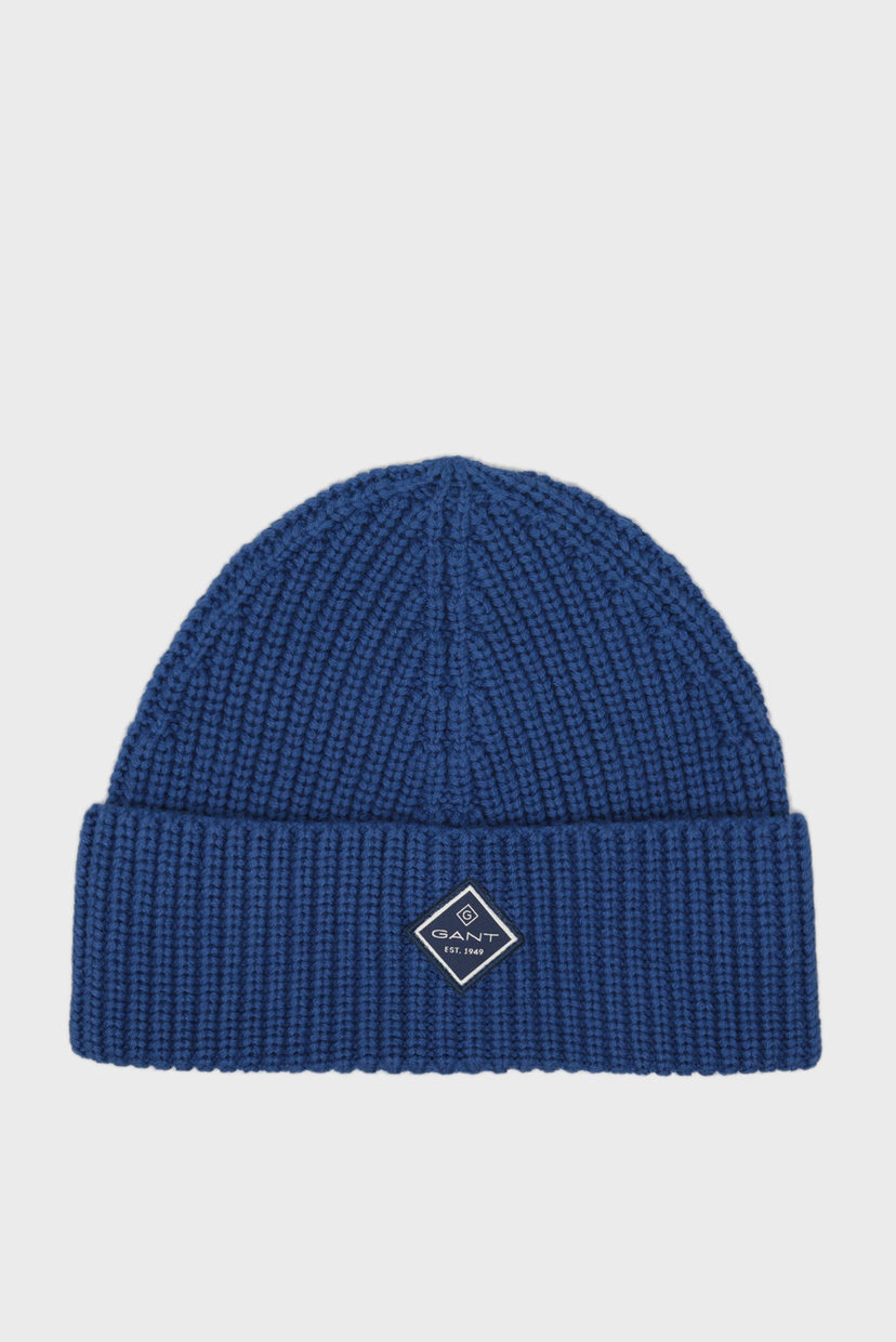 

Мужская синяя шапка COTTON RIB KNIT Gant OS 9910007