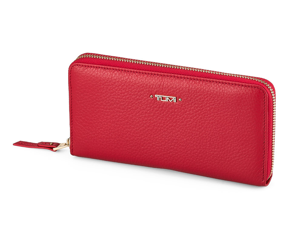 

Кожаный женский кошелек - клатч TUMI 1051 E Red красный