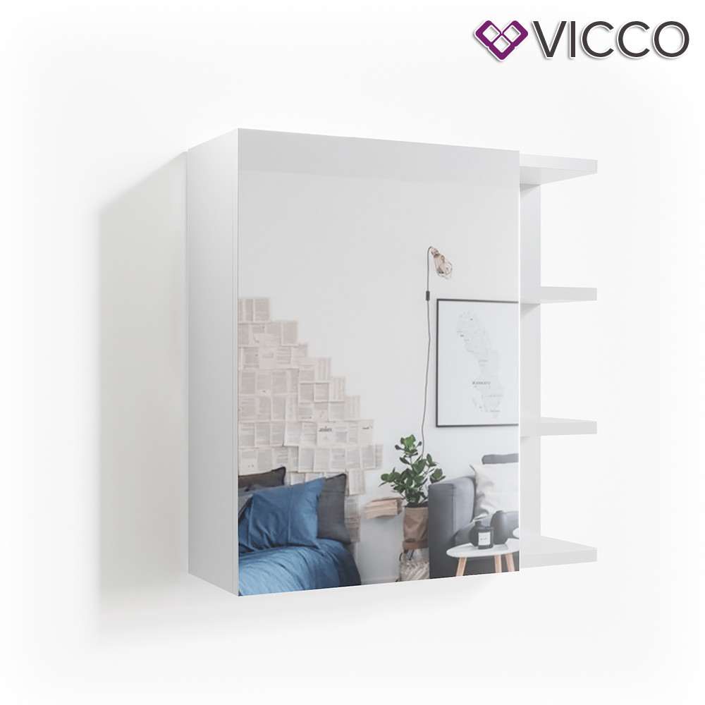 

Зеркальный шкаф для ванной Vicco Fynn, 64x62, белый