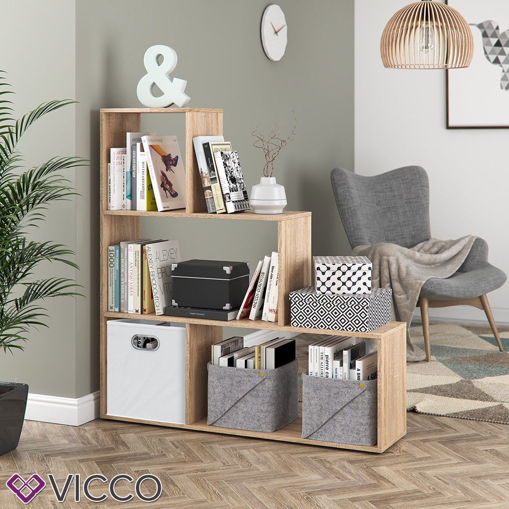 

Треугольный стеллаж Vicco Asym, 4 ячейки, сонома