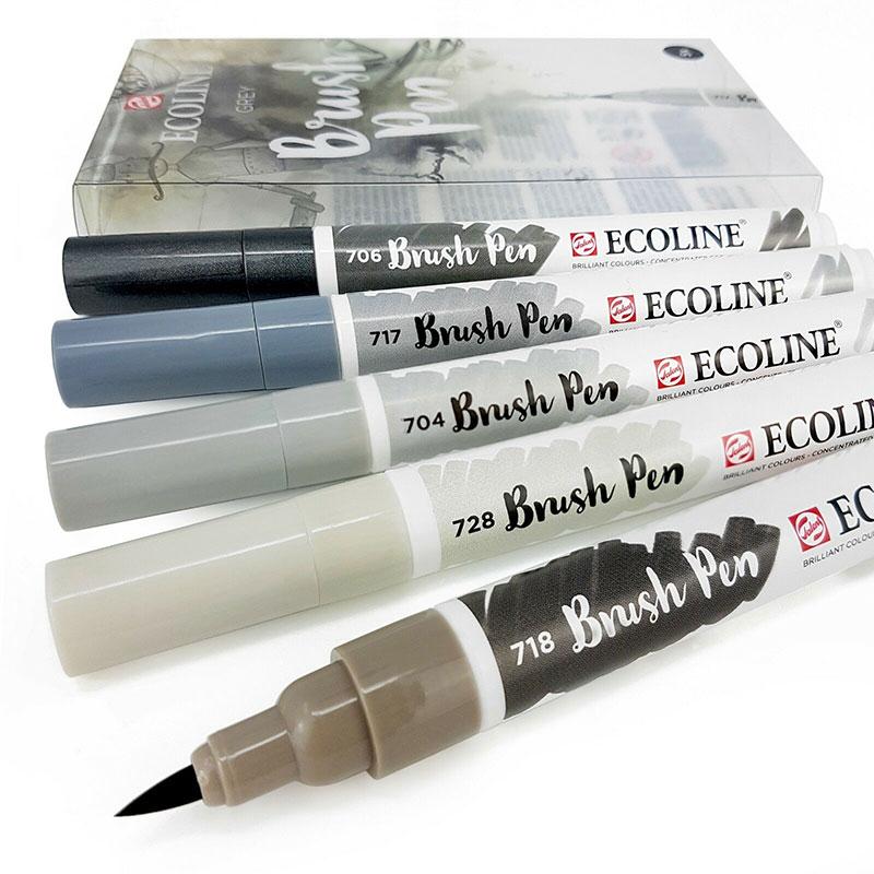 

Кисть-ручка Royal Talens Brushpen GREY Ecoline набор 5 цв (8712079408282)