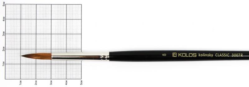 

Кисть колонок Rosa Classic 3007R Kolos круглая №8 кор. ручка (4823064900651)