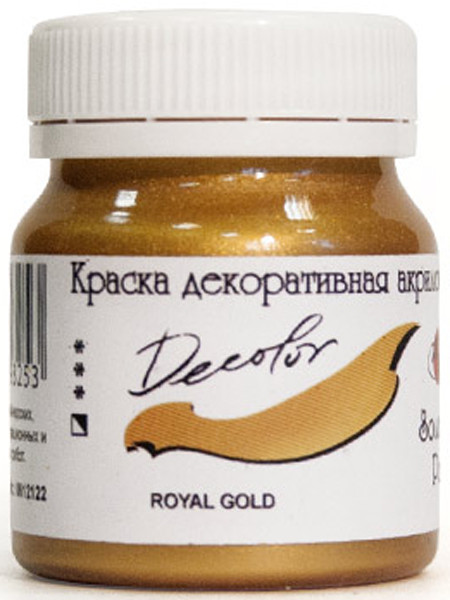 

Краска акриловая для декора ТАИР Деколор 50 мл золото роял (4620750293253)