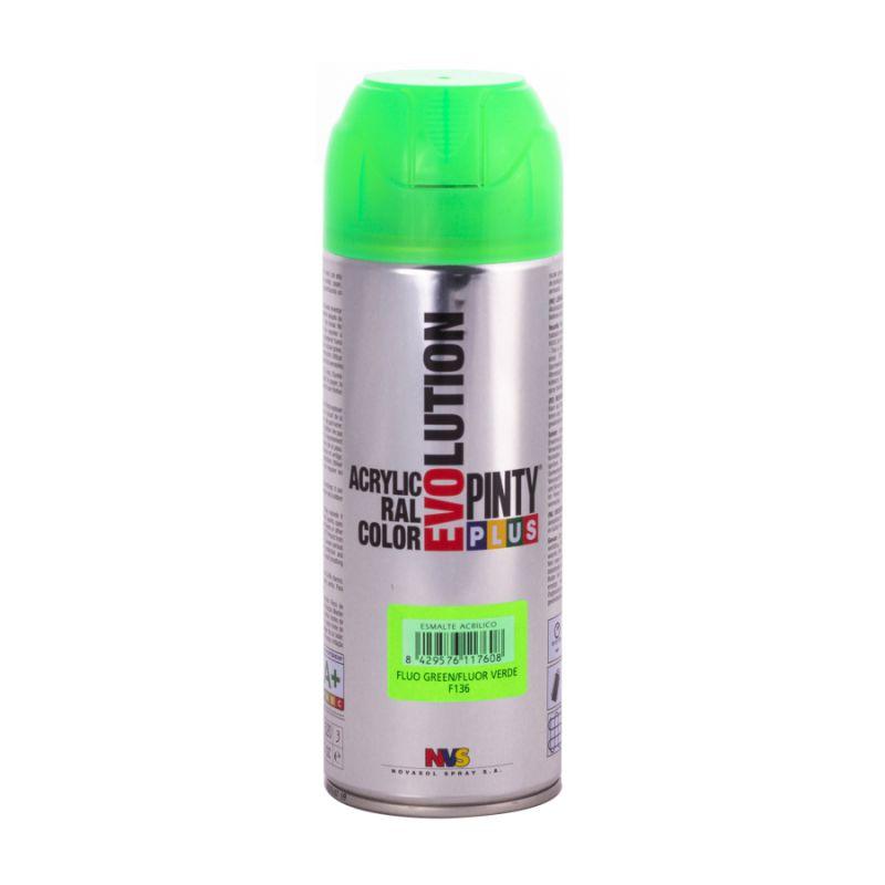 

Краска-аэрозоль акриловая флуоресцентная PINTYPLUS Evolution Ral F136 400 мл зеленый (8429576117608)