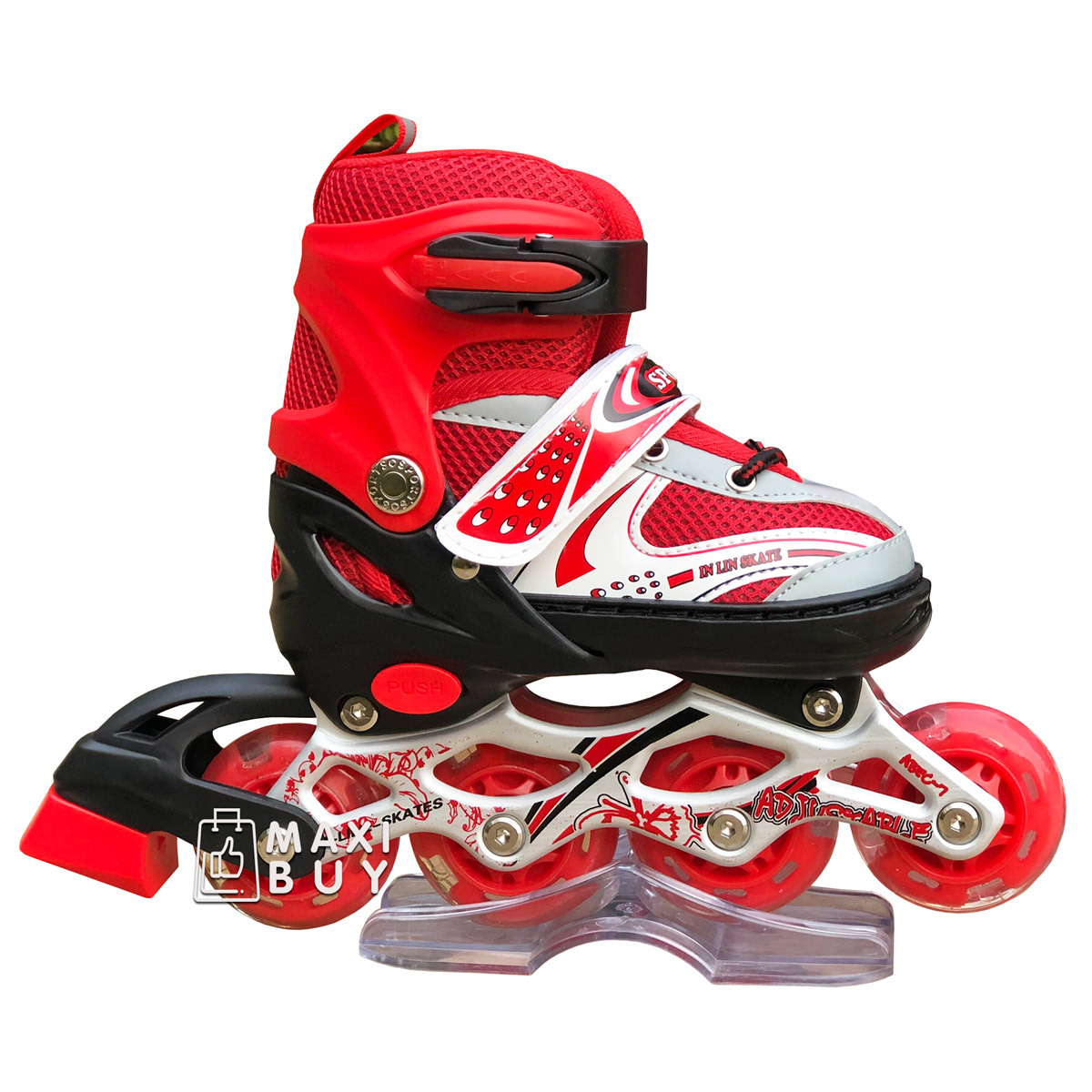 

Роликовые коньки раздвижные SkateX Happy Joy Led 28-33 Красный