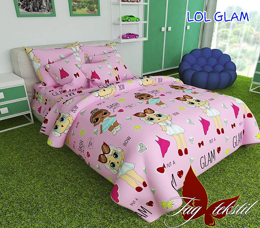

Детский Комплект постельного белья ТМ TAG 1.5-cпальный 160x215 см LOL glam