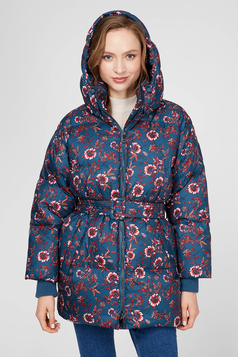 

Женский темно-синий пуховик с принтом PRINTED BELTED Tommy Hilfiger L WW0WW29334