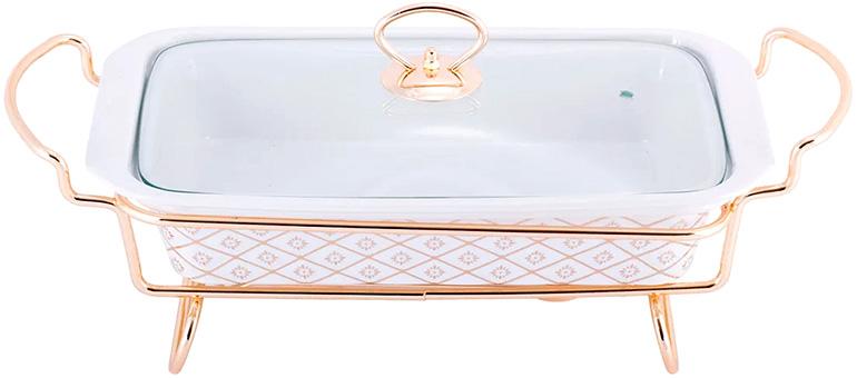 

Мармит Kamille Food Warmer In Gold керамическая форма 2.5л, 36.5см с подогревом Kamille KM-6417