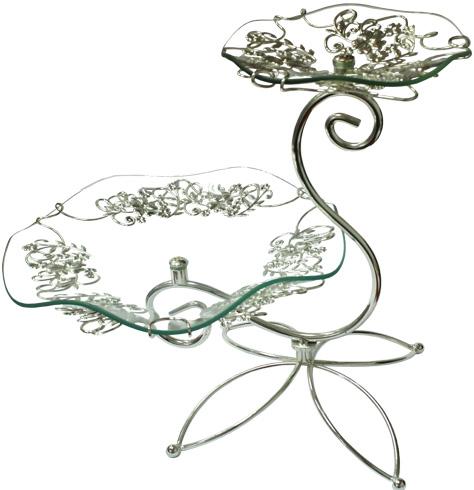 

Фруктовница Flowers 2-х ярусная декоративная 30х20см Samp;T ST-37251