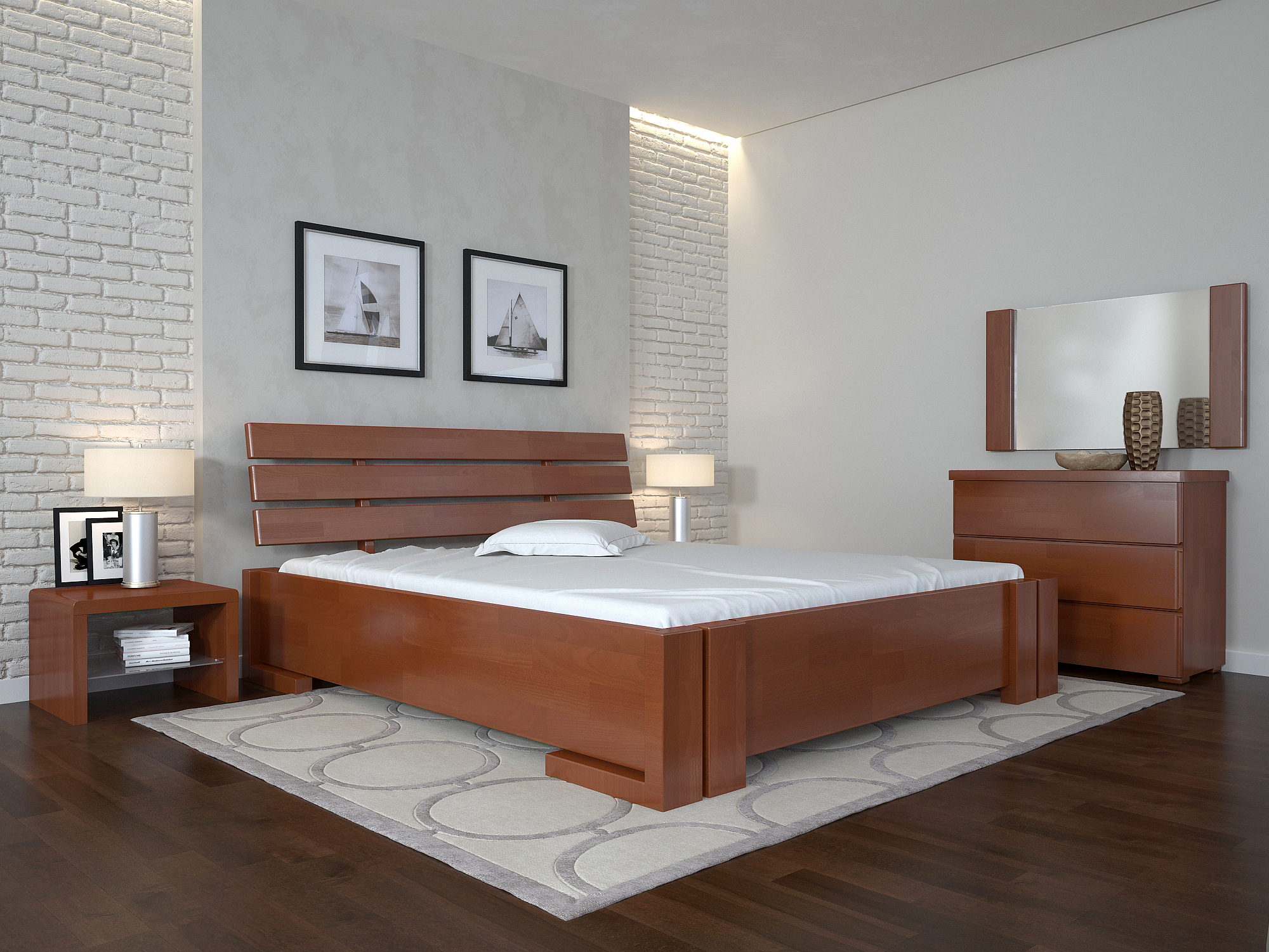 

Кровать Arbordrev Домино без ПМ (180*200) бук Яблоня локкарно