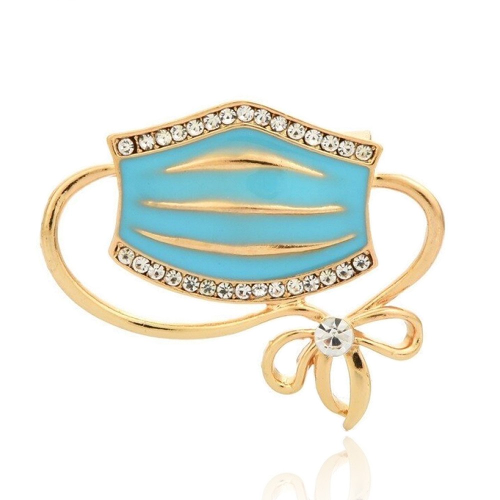 

Брошь унисекс BROCHE бижутерия с эмалью Медицина Маска голубая BRBF111395