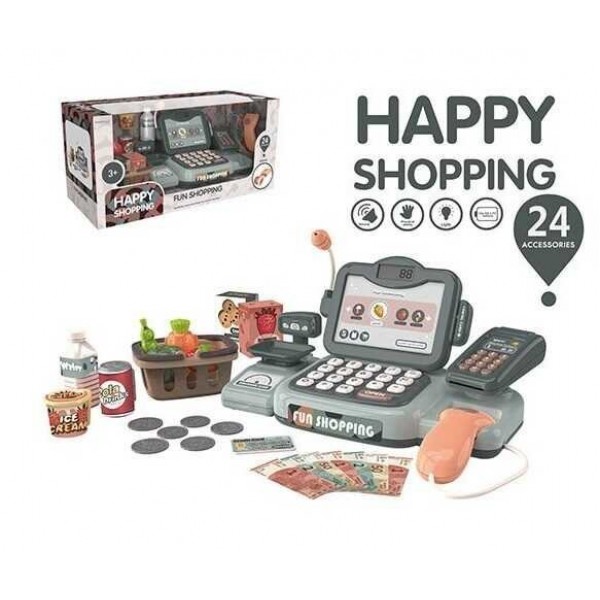 

Детский кассовый аппарат, HAPPY SHOPPING, 24 предмета ( 888)