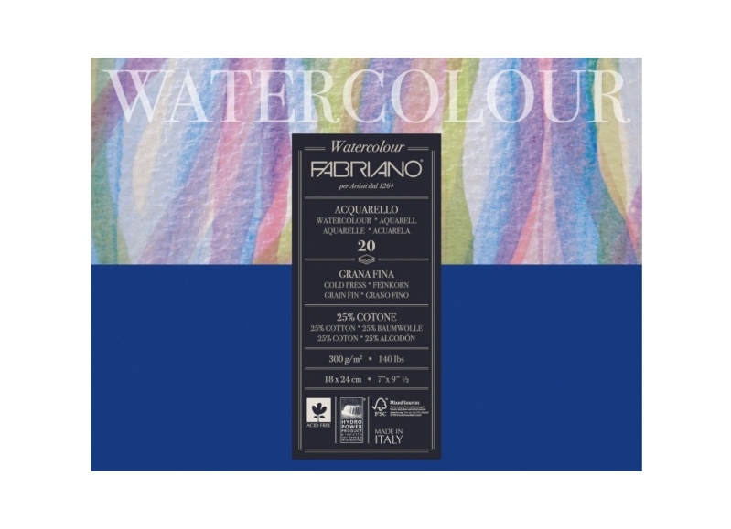 

Склейка для акварели Watercolour Fabriano 12л 300г 26х36см