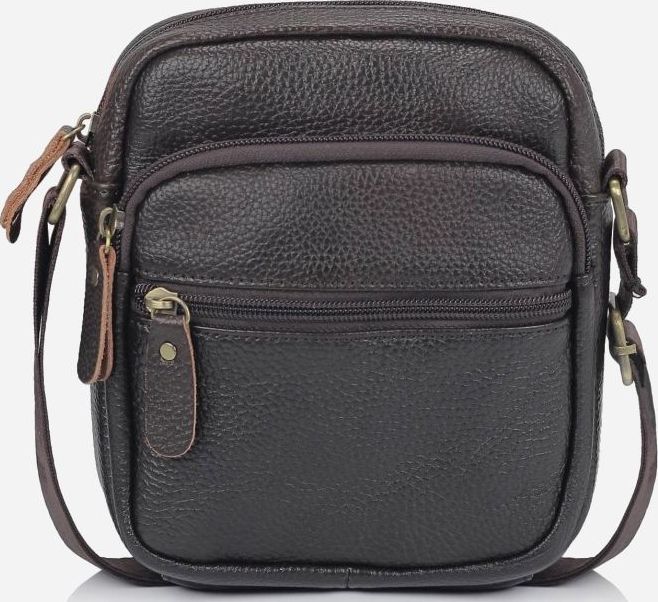 

Мужская сумка кожаная Tiding Bag N2-1009DB Коричневая
