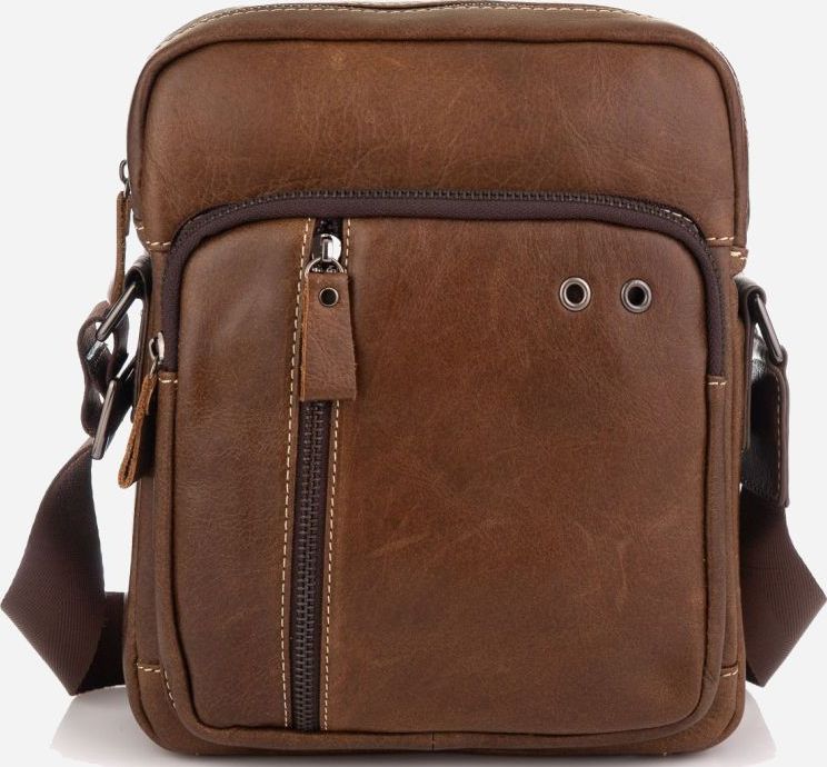 

Мужская сумка кожаная Tiding Bag N2-0013B Коричневая