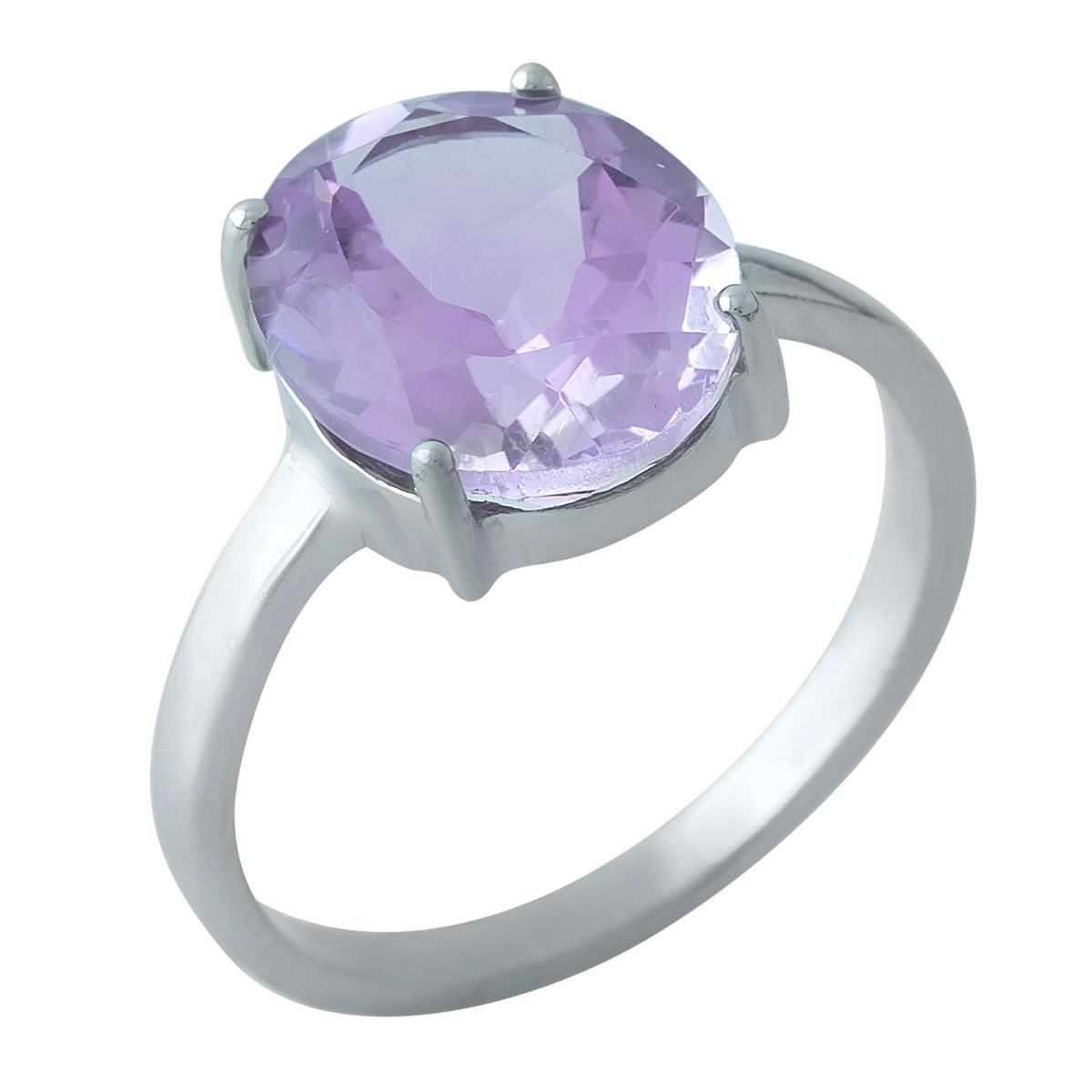 

Серебряное кольцо с натуральным аметистом 4.288ct 17 размер