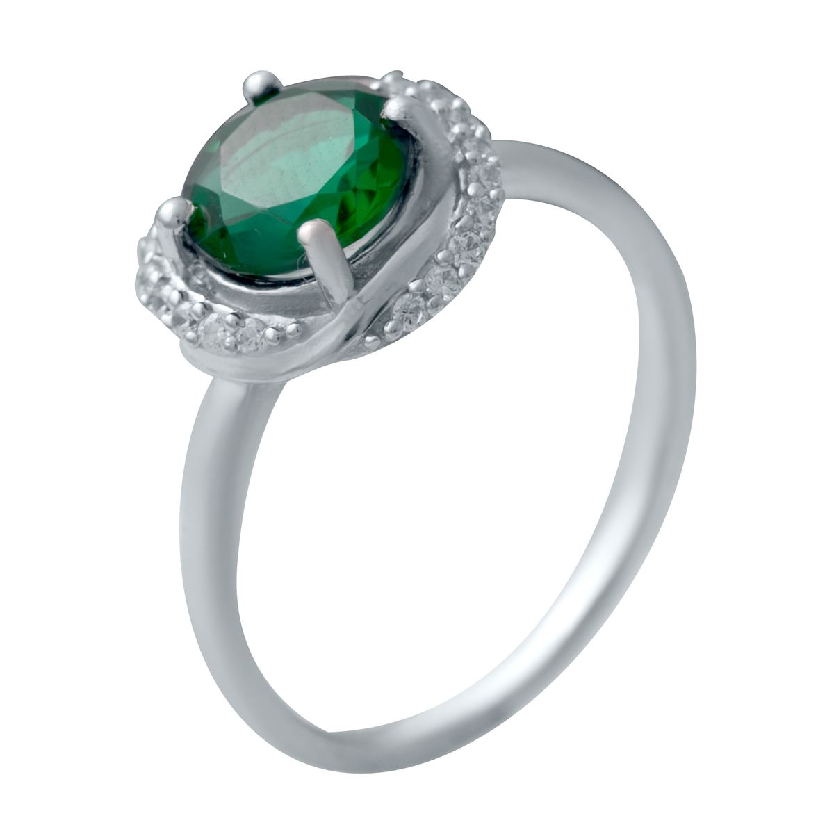 

Серебряное кольцо с изумрудом nano 1.208ct 17.5 размер