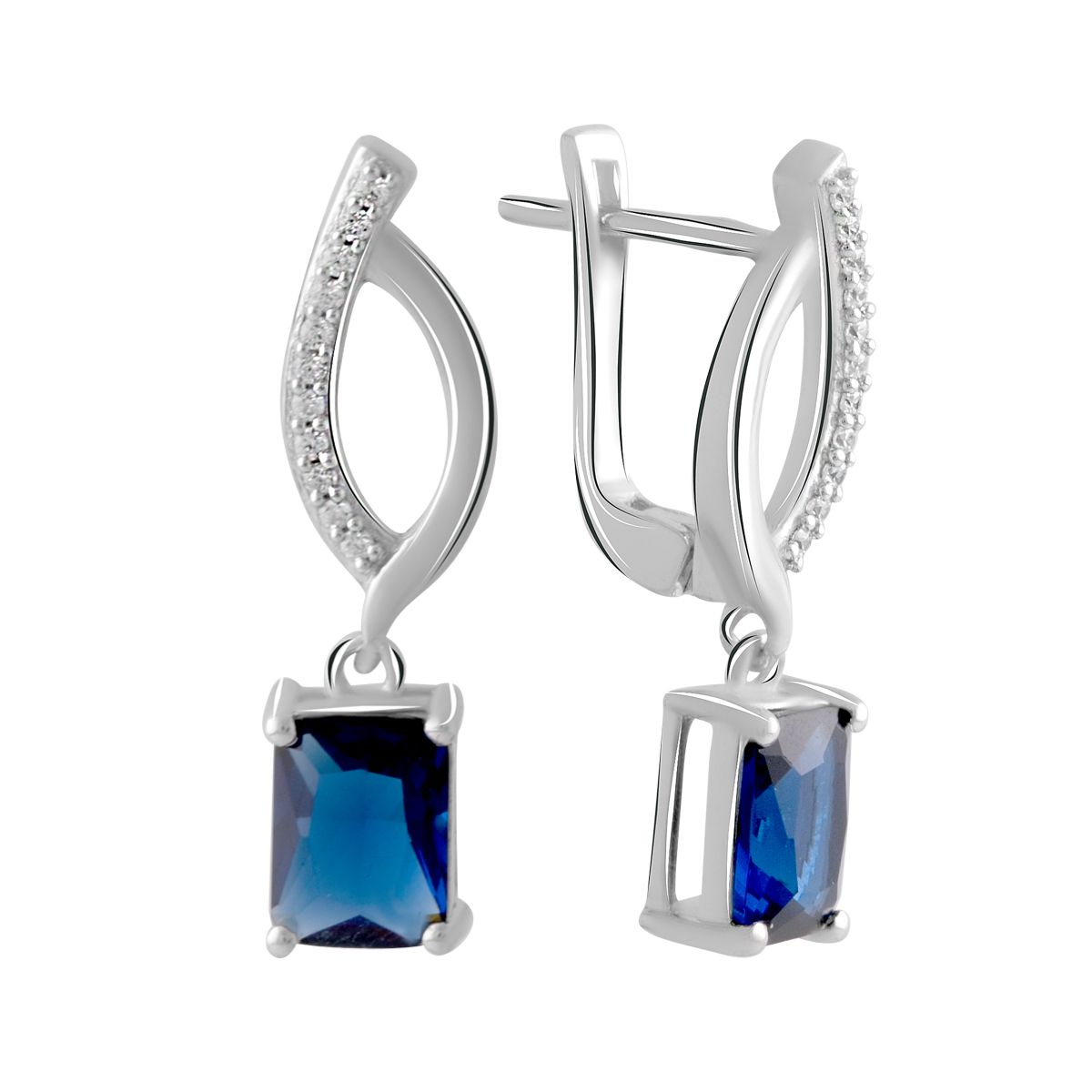 

Серебряные серьги с сапфиром nano 2.467ct