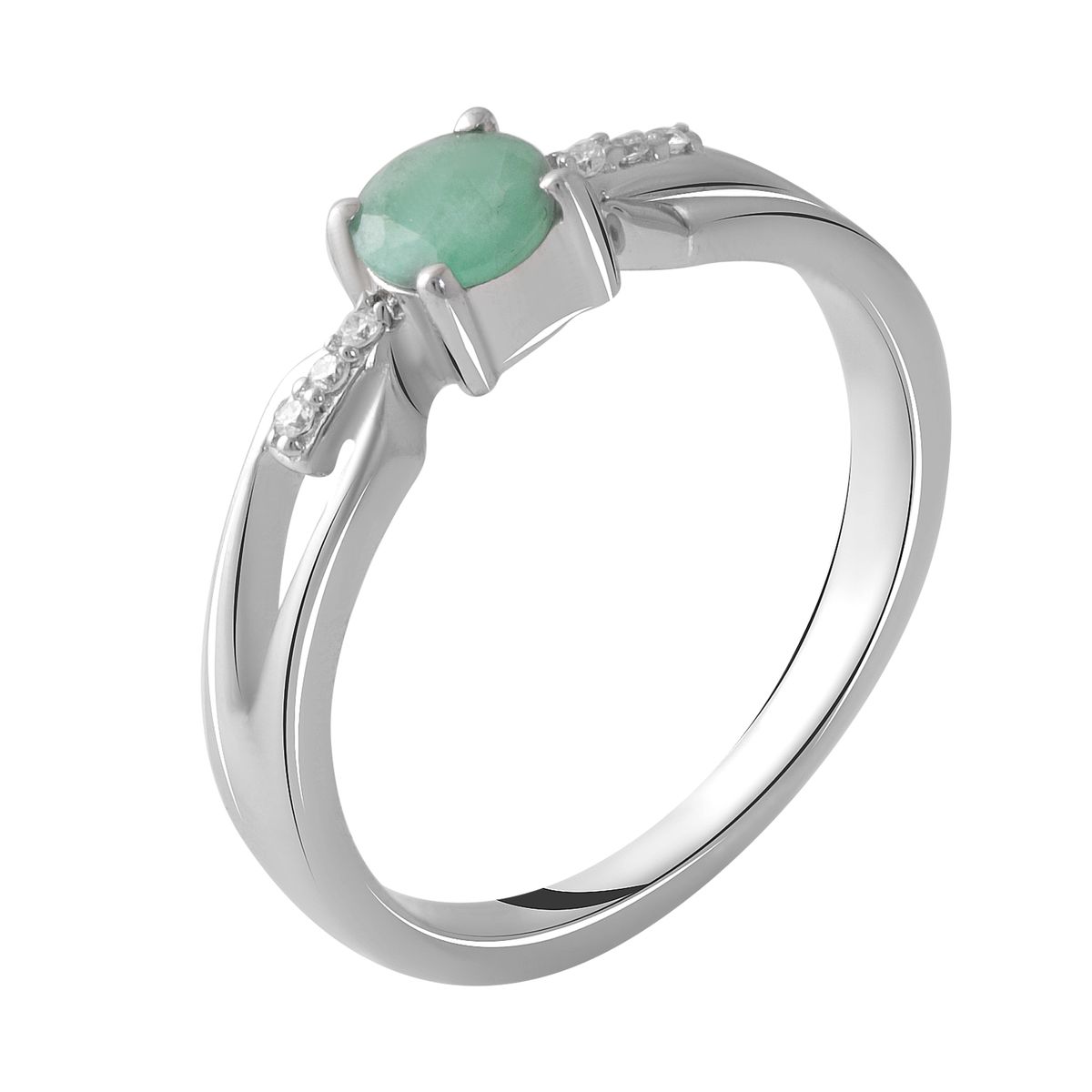 

Серебряное кольцо с натуральным изумрудом 0.48ct 17 размер