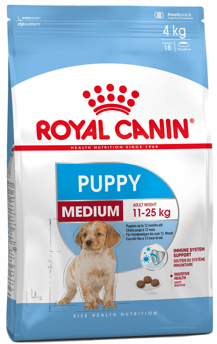 

Сухой корм Royal Canin Medium Puppy для щенков средних пород до 12 месяцев, 1 кг