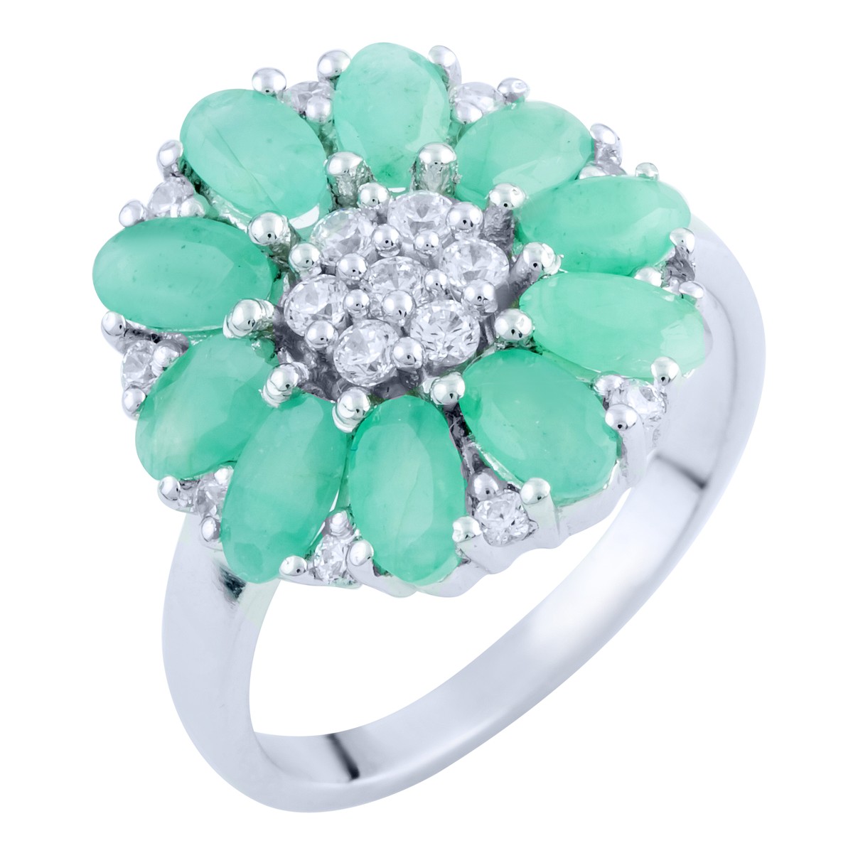 

Серебряное кольцо с натуральным изумрудом 2.93ct 17.5 размер