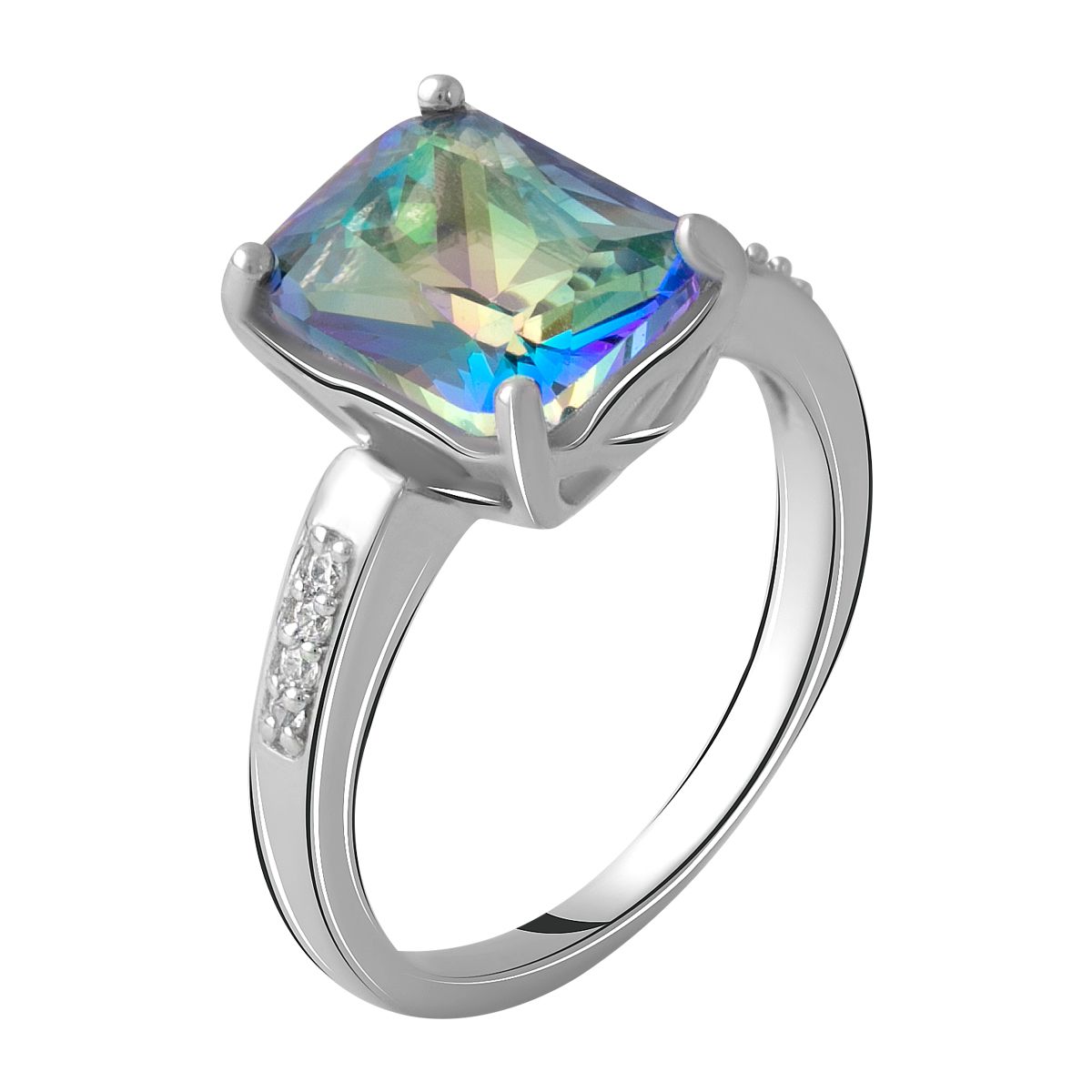 

Серебряное кольцо с натуральным мистик топазом 2.488ct 17.5 размер