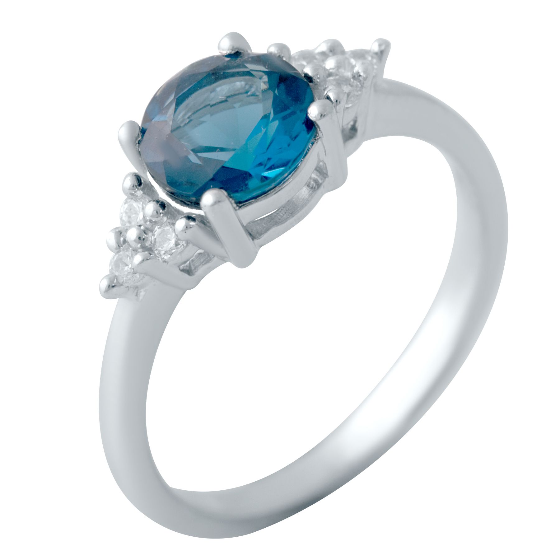 

Серебряное кольцо с натуральным топазом Лондон Блю 1.23ct 17.5 размер