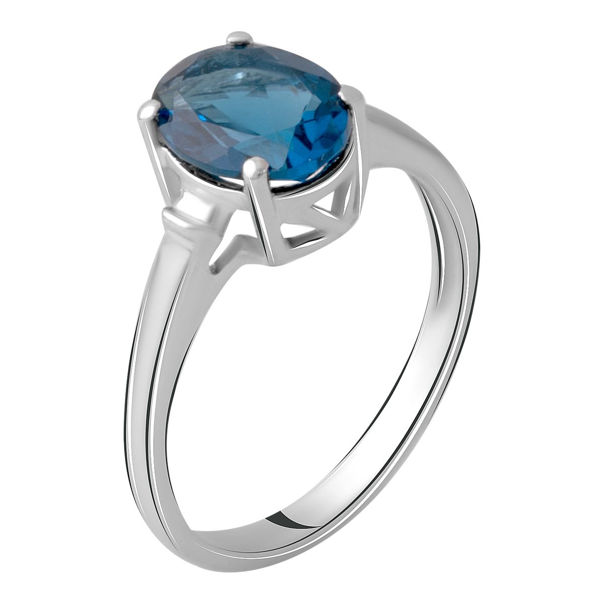 

Серебряное кольцо с натуральным топазом Лондон Блю 1.433ct 18 размер