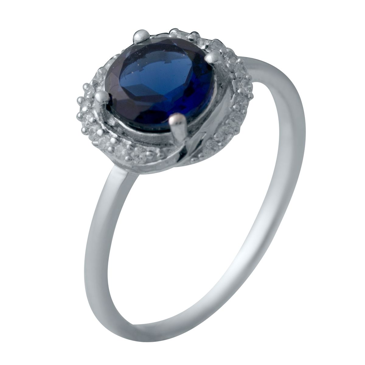 

Серебряное кольцо с сапфиром nano 1.423ct 18 размер