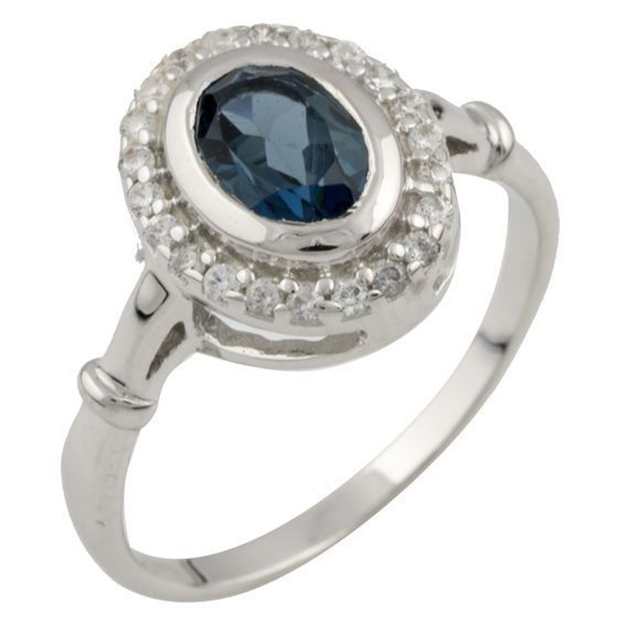 

Серебряное кольцо с натуральным топазом Лондон Блю 0.86ct 17 размер