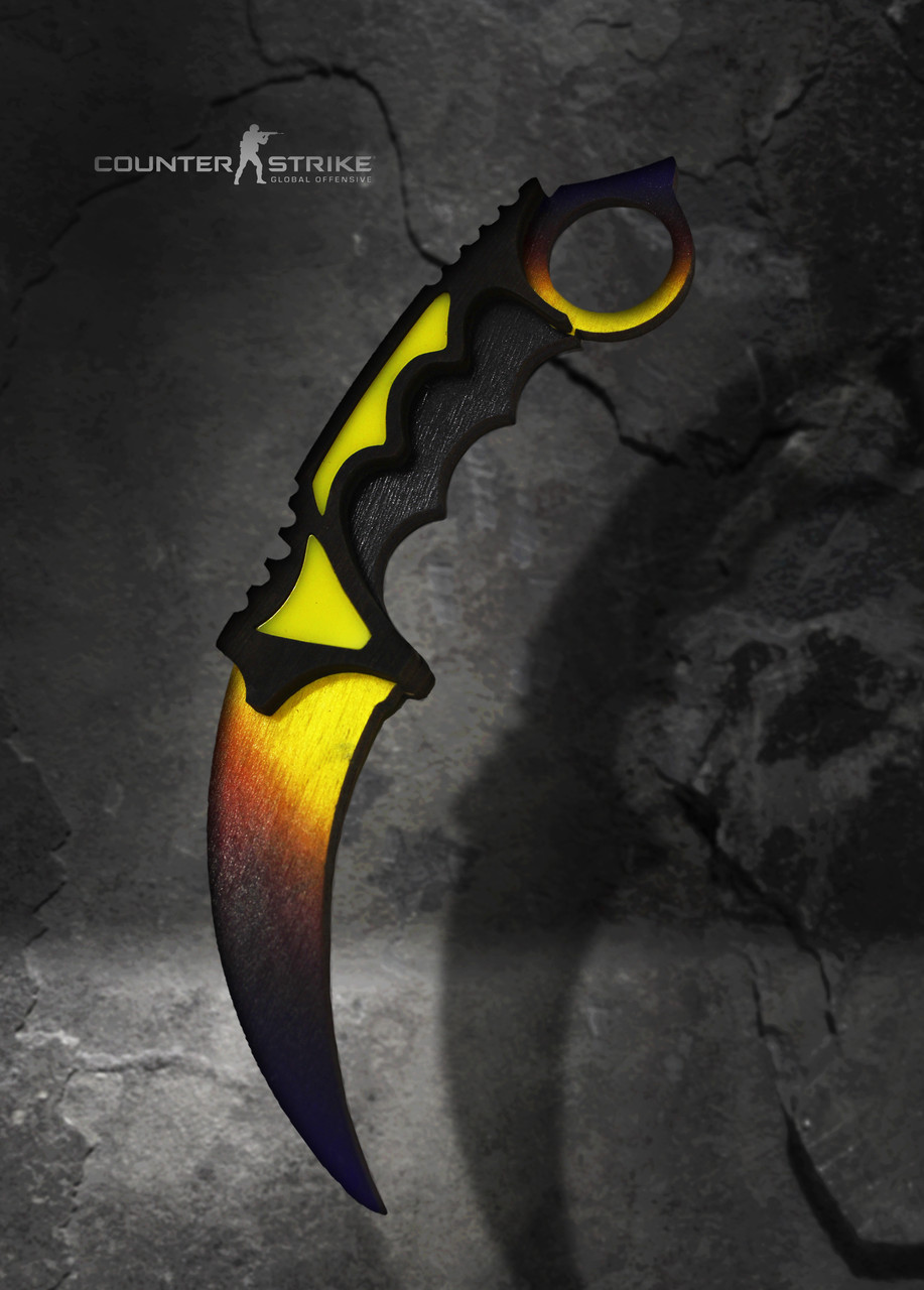 

Нож Керамбит Градиент Деревянный для детей, CS GO Karambit. Karambit Fade Ніж Керамбіт Градієнт