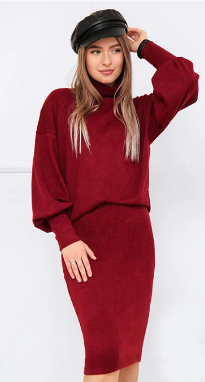 

Женский костюм с юбкой GF0781 р50/ бордовый, Женский костюм с юбкой GF0781 р50/52 бордовый