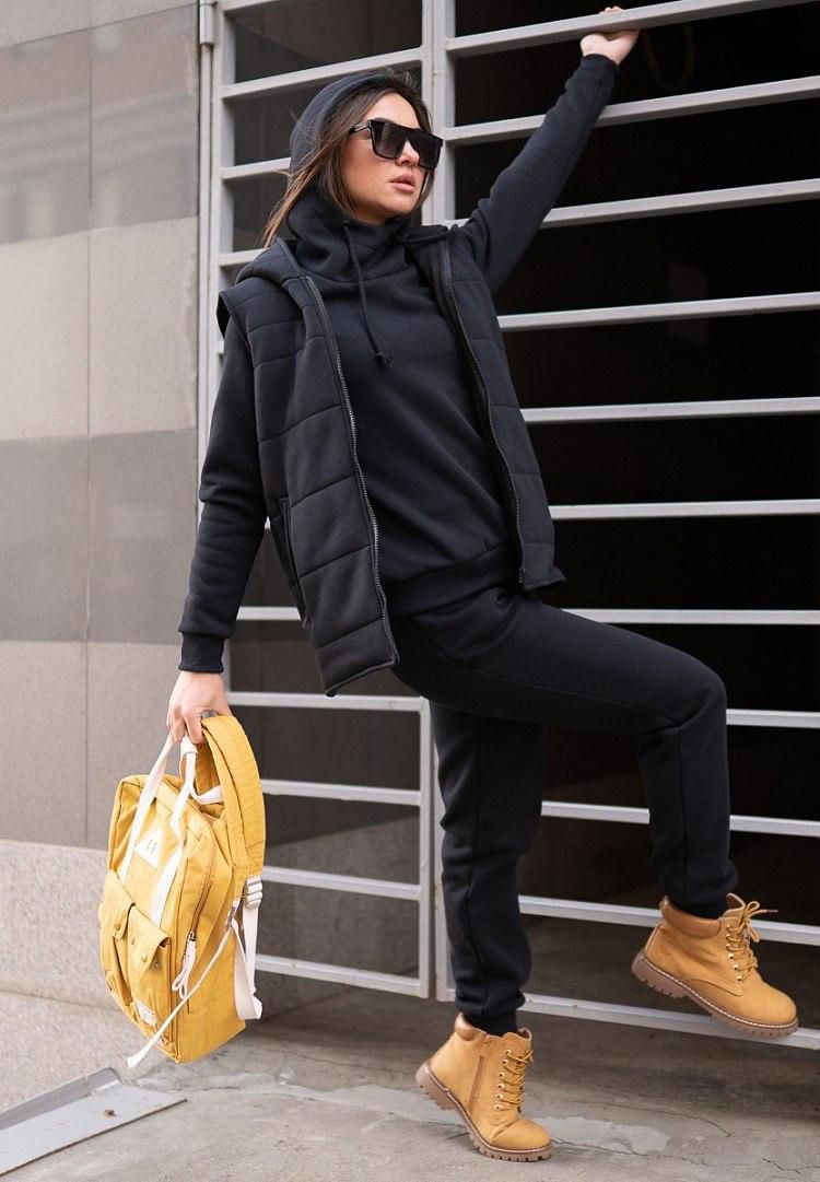 

Женский спортивный костюм тройка SC2011 рXL черный