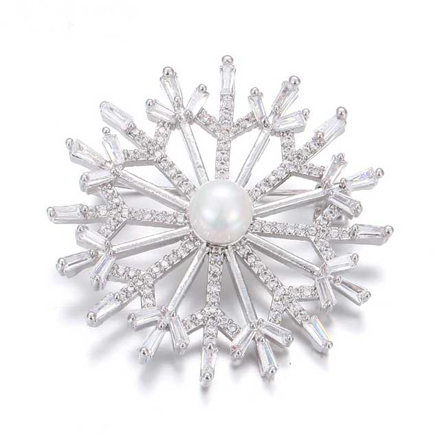 

Элитная брошь Зимняя сказка DiaDemaGrand Серебряный с белым камнем (1117169-15-2)