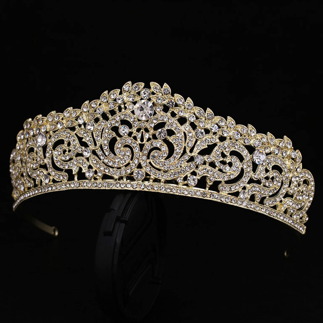 

Диадема Царицы DiaDemaGrand Золотой с белым камнем (081552-8-2)