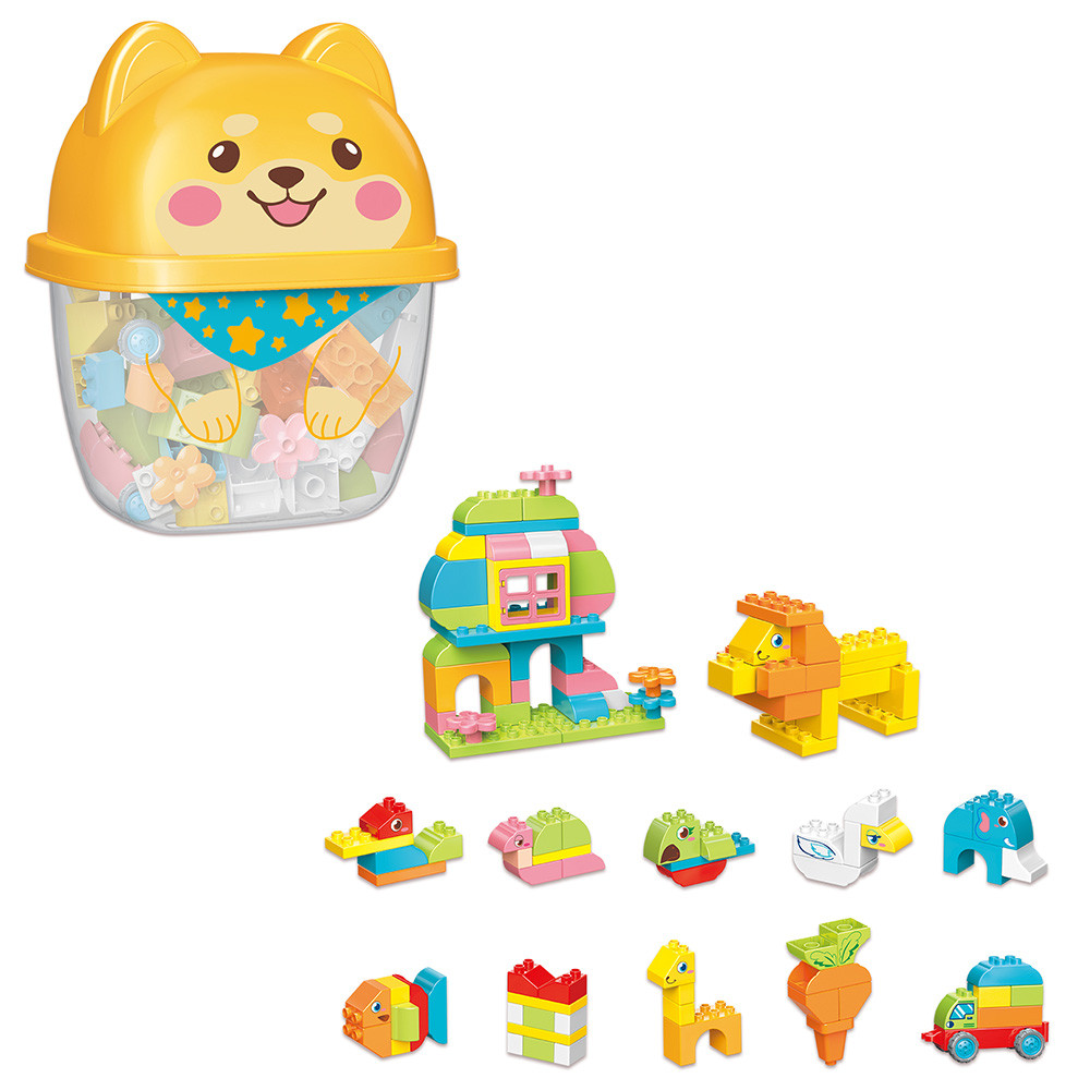 

Конструктор Qman 5502 зоопарк, животные, транспорт, 100 деталейалей в колбе. Конструктор для малышей.