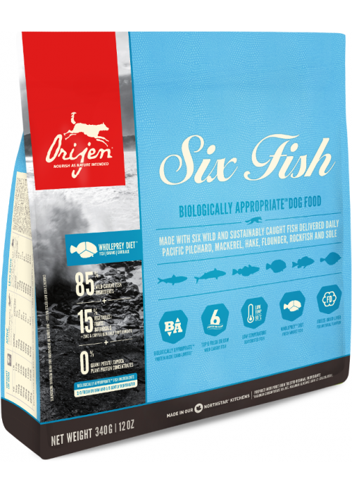 

Сухой корм Orijen Ориджен 6 Fresh Fish Dog 38/18 гипоаллергенный корм для взрослых собак всех пород 0.34 кг