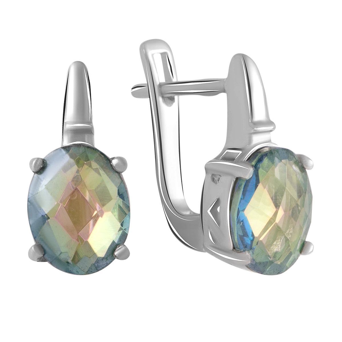 

Серебряные серьги с натуральным мистик топазом 2.688ct