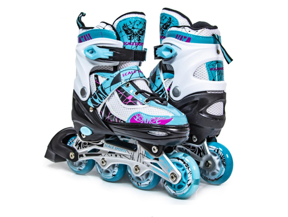 

Раздвижные детские роликовые коньки Scale Sports LF 967, размер 32,5-35,5, Бирюзовые