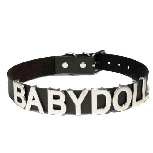 

Чокер колье ошейник "BABYDOLL" черный серебристый