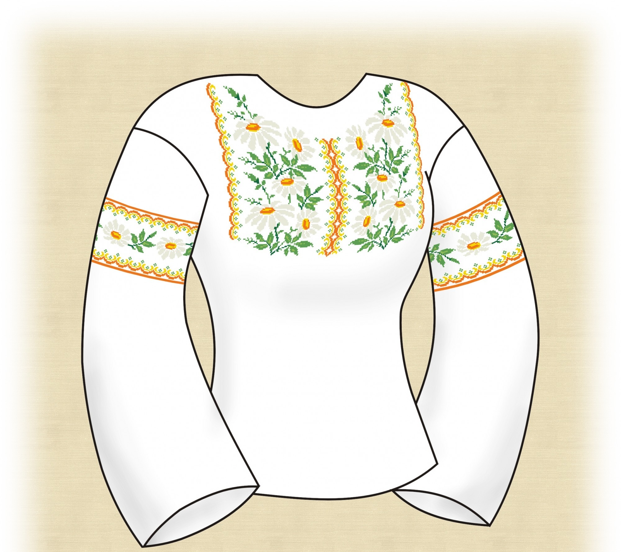 Заготовки для рубашки вышиванки с рисунком