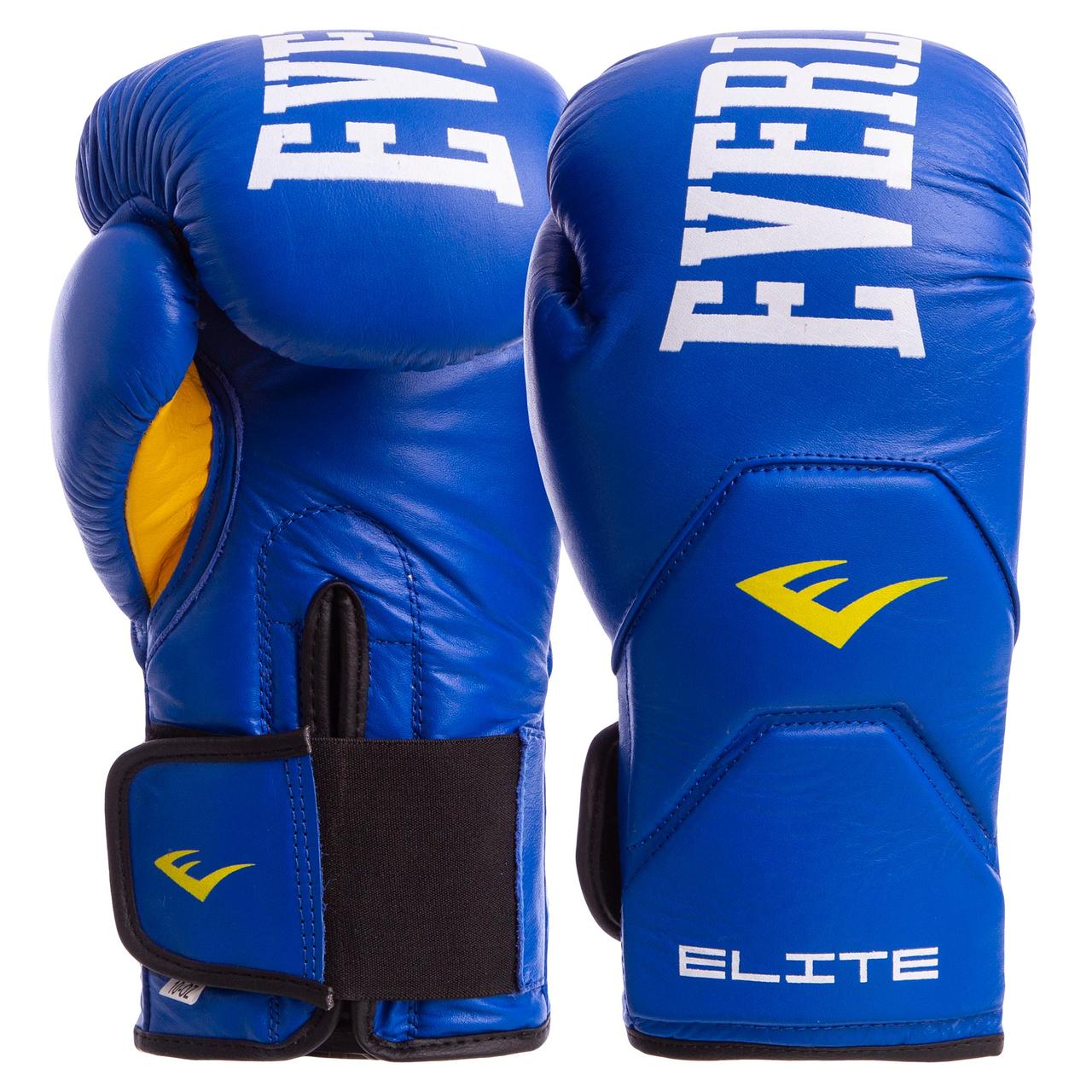 

Перчатки боксерские кожаные EVERLAST ELITE Натуральная кожа На липучке Синие (СПО MA-6758) 12 унций