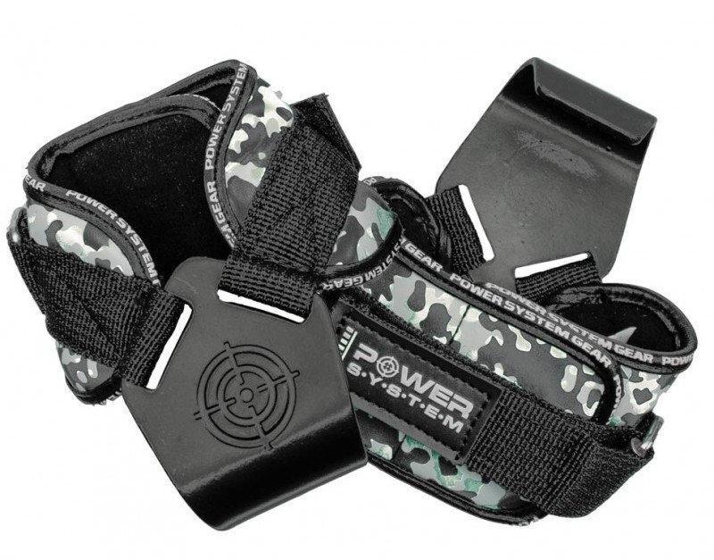 

Крюки для тяги на запястья Power System Hooks Camo PS-3370 Black/Grey L