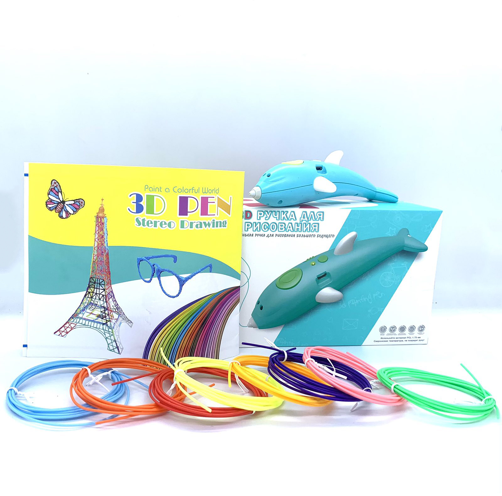 

Беспроводная безопасная 3Д-ручка 3D Pen WM-9903 с трафаретами и набором пластика Голубая (od-1646)